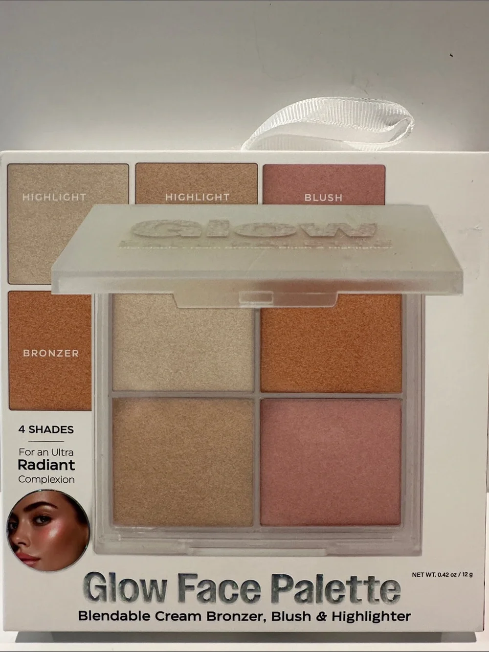 Enchante Glow Face Palette with (4) Blendable Cream Bronzer, Blush & Highlighter